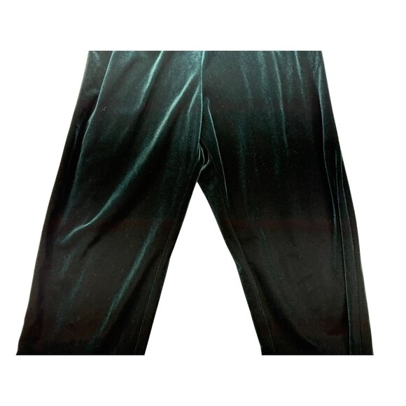 R& M Richards Womens Velour Pants Size 6P Emerald Green Elastic Waist - Picture 5 of 11